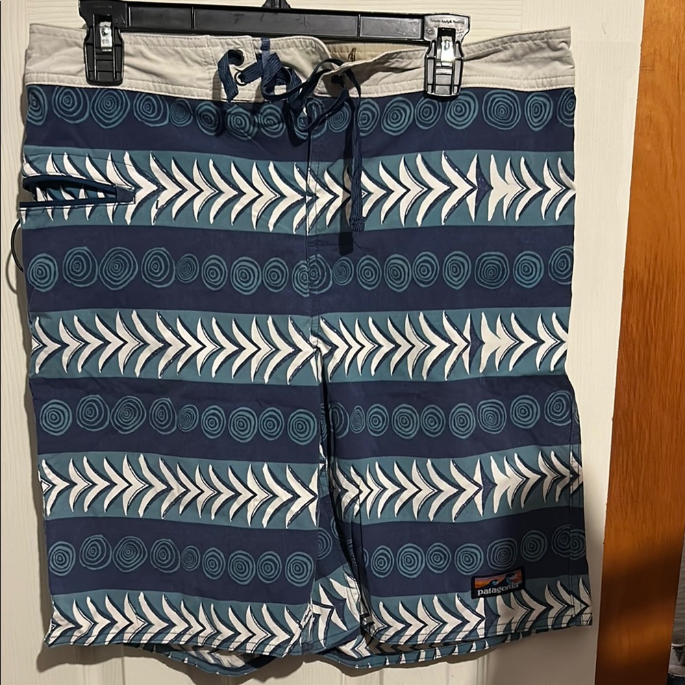 Patagonia Blue Patterned Men's Swim Shorts